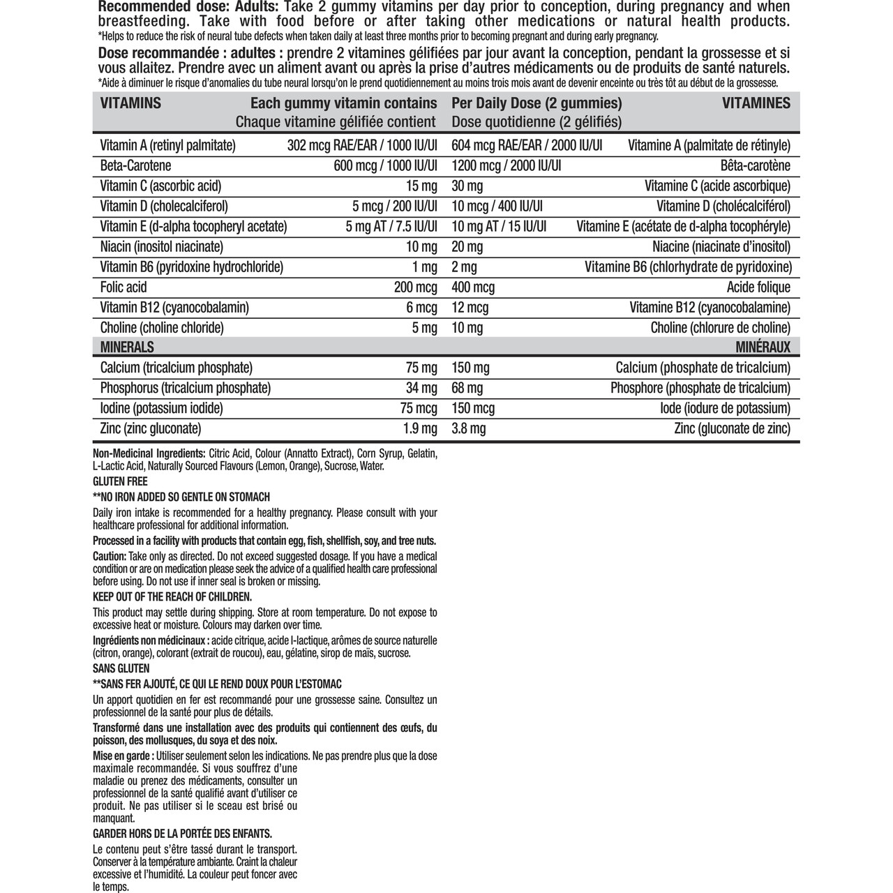First Response Prenatal Multivitamin Gummies Ingredients