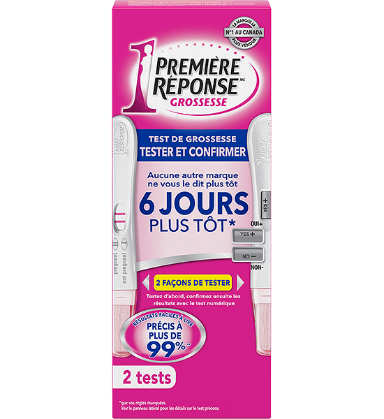 Test de grossesse Tester et confirmer Première RéponseMC